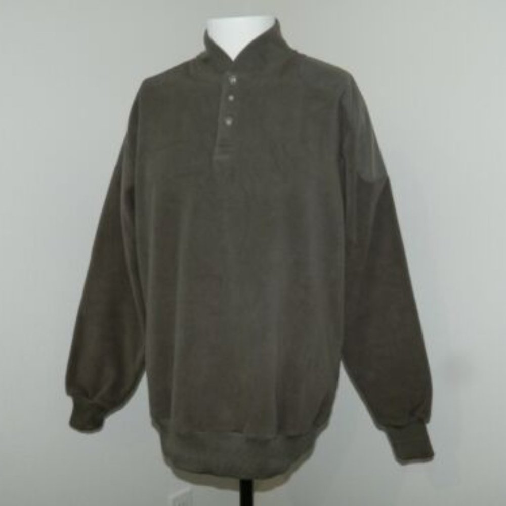 NEW Cabela's Mens Brown Elbow Patch Pullover Fleece Jacket Size M